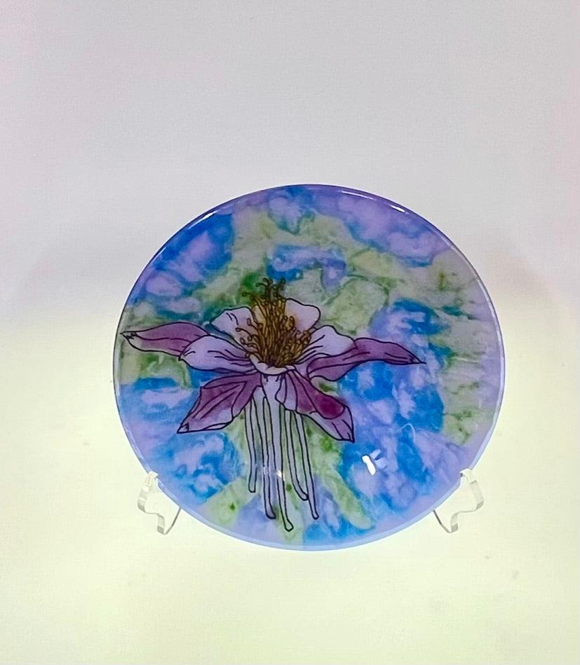 Purple Columbine Glass Dish - Powerglassworks