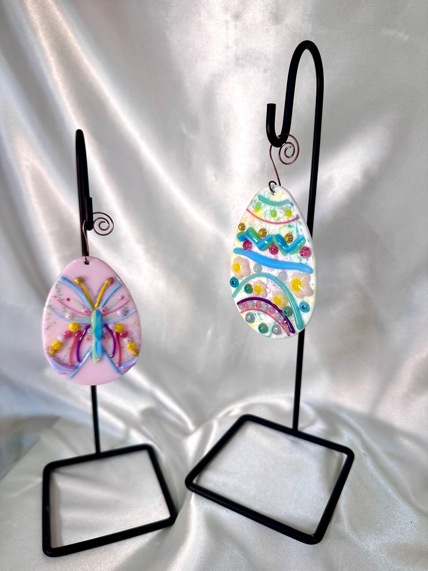 Easter Egg and Spring Garden and Home Decor Fused Glass Pieces - Powerglassworks