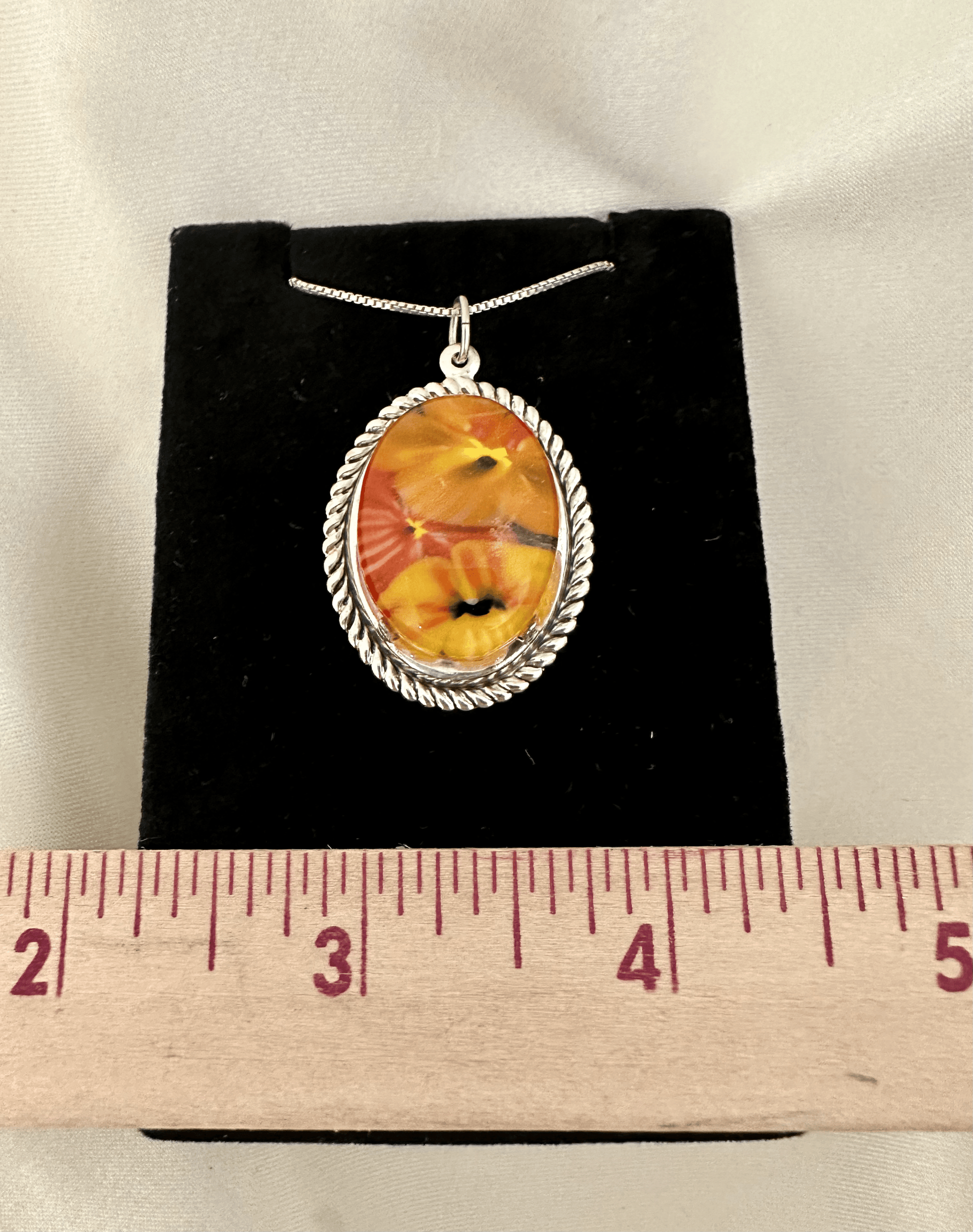 Yellow Spring Flower Fused Glass Pendant - Powerglassworks