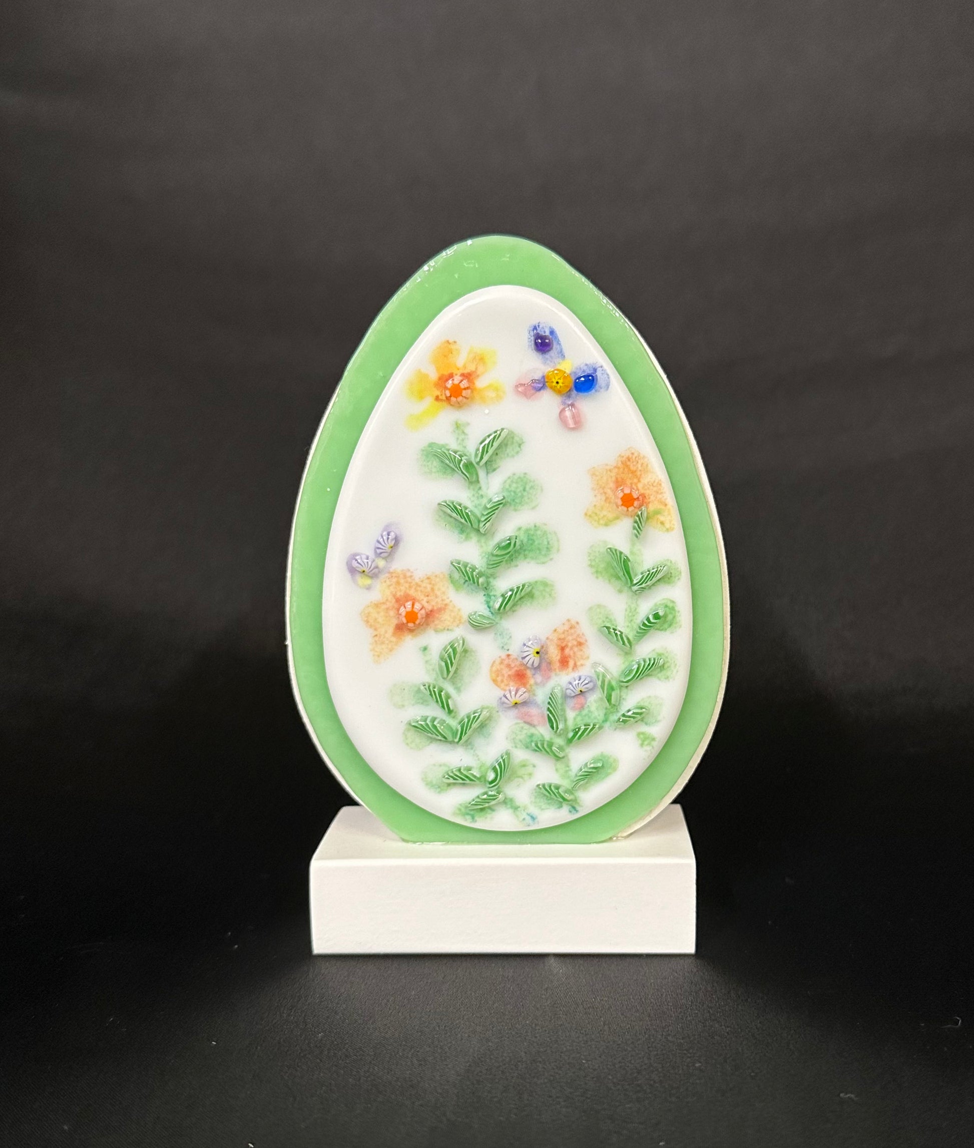 Easter Egg Decorative Piece with Layered Glass - Powerglassworks