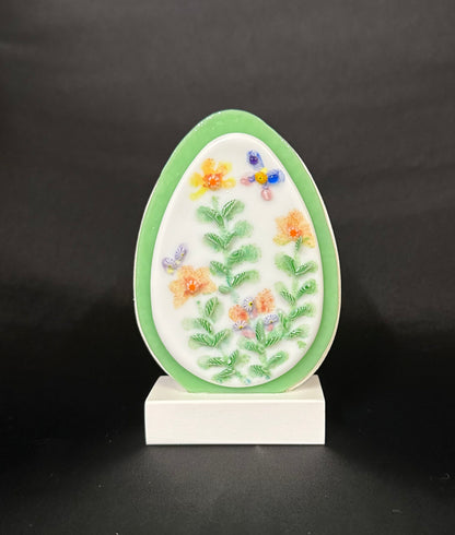 Easter Egg Decorative Piece with Layered Glass - Powerglassworks