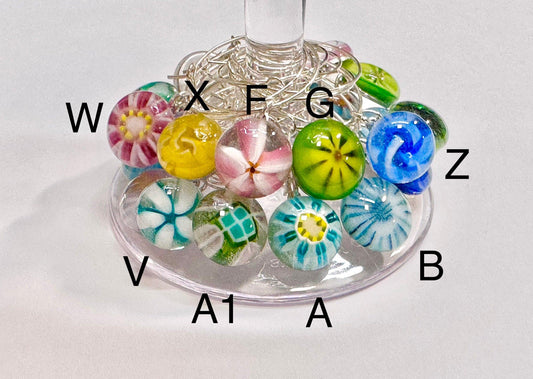 Wine Glass Charm Sets - Silver Metal - Powerglassworks