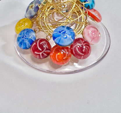 Wine Glass Charm Sets - Gold Metal - Powerglassworks