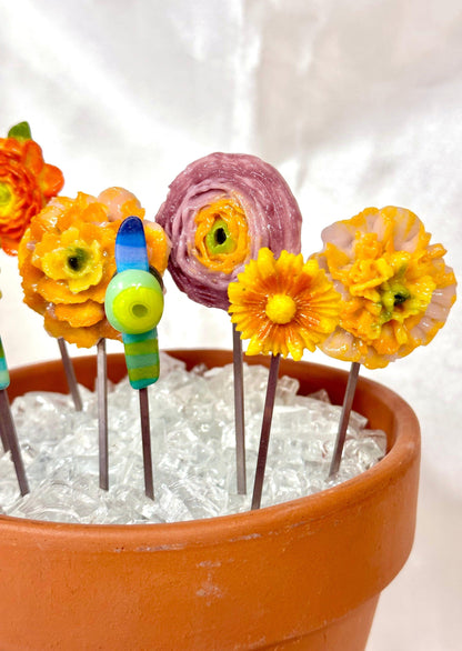 Small Fused Glass Flower Garden Stakes - 7" - Powerglassworks