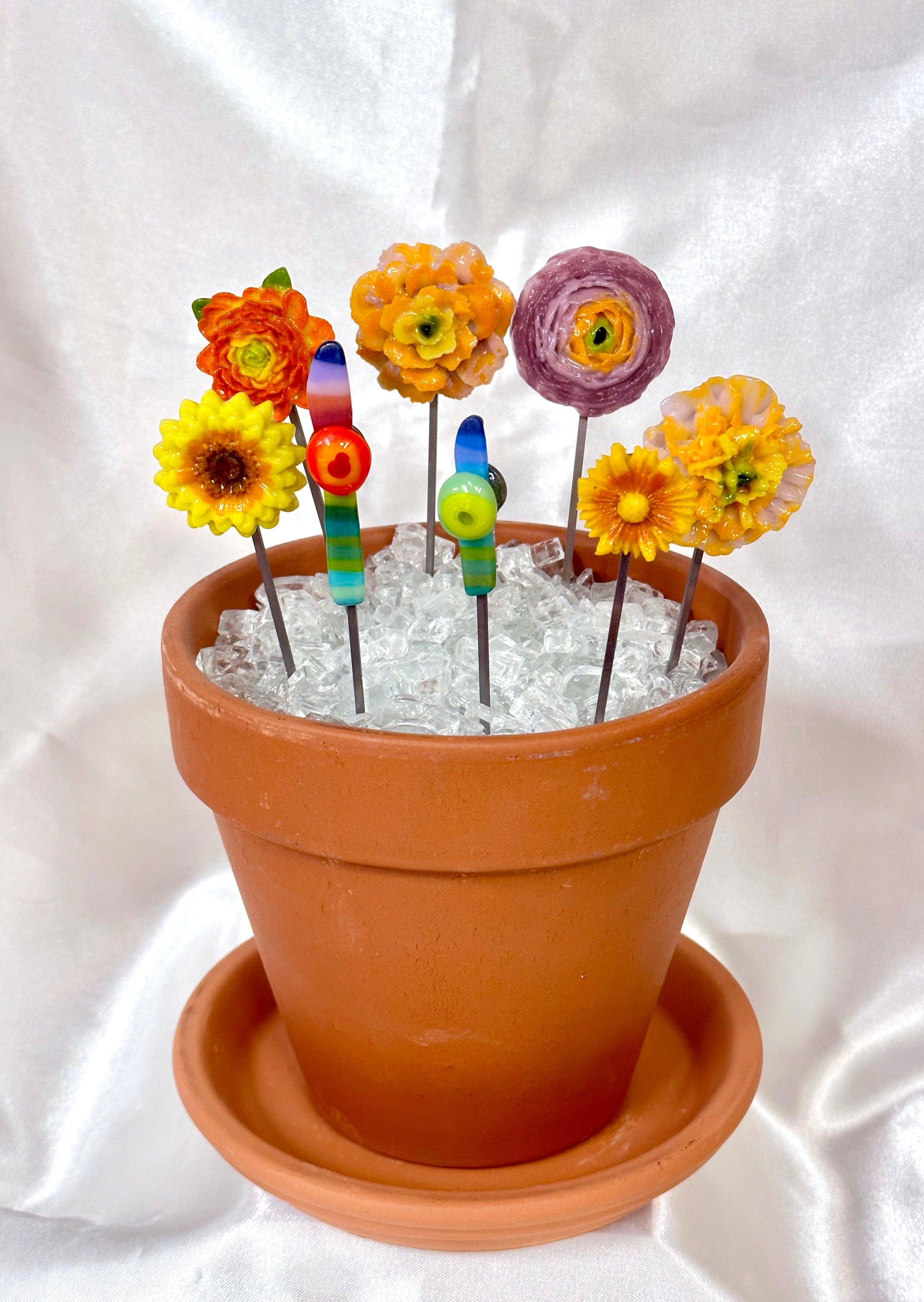 Fused Glass Flower Garden Stakes