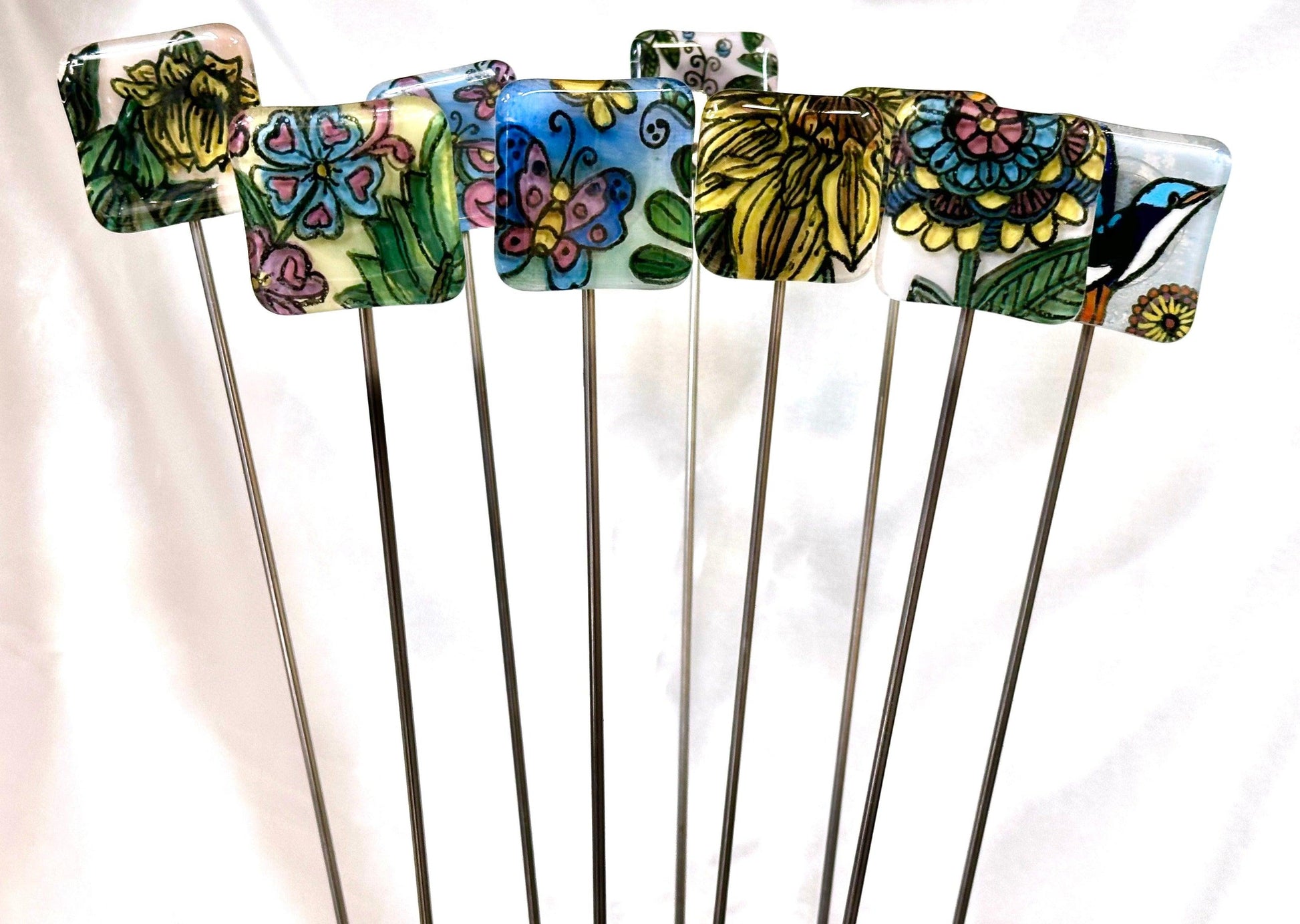 Fused Glass Butterfly Garden Stake - 14" - Powerglassworks