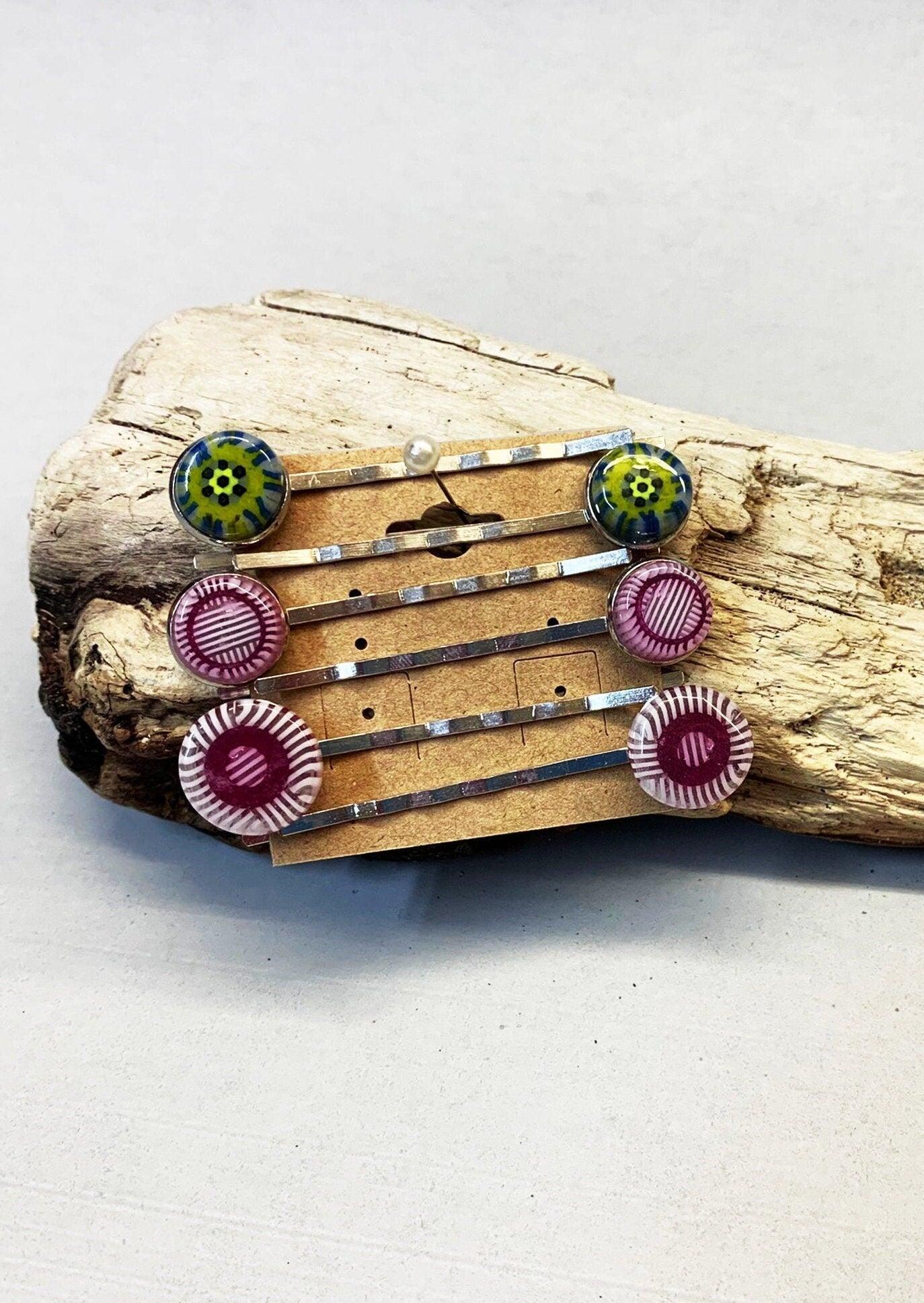 Fused Glass Bobby Pins - Powerglassworks